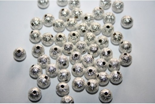 Distanziatori Sfera Diamantata Colore Argento 6mm - 24pz
