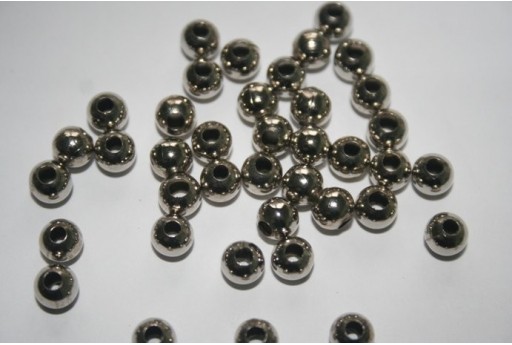 Distanziatori Sfera Diamantata Colore Platino 6mm - 24pz