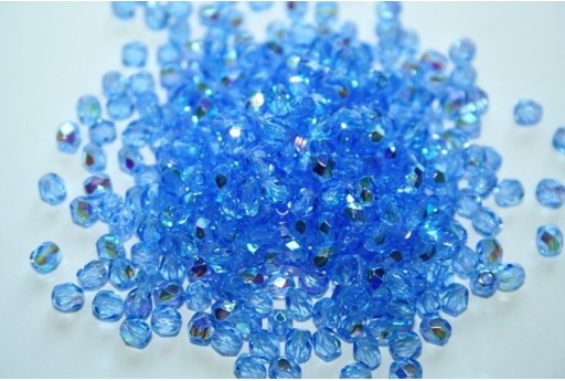 60 Perline Mezzi Cristalli 4mm Crystal Col.00030