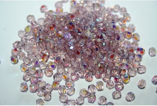 60 Perline Mezzi Cristalli 4mm Crystal Col.00030