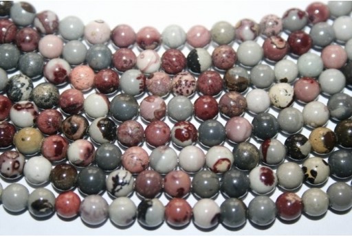 Filo 64 Pietre Jasper Bean Sfera 6mm JA49