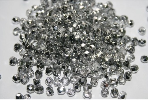 60 Perline Mezzi Cristalli 4mm Crystal Col.00030