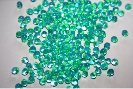 Perline Miyuki Drops Mint Green-Lined Light Blue 3,4mm - 10gr