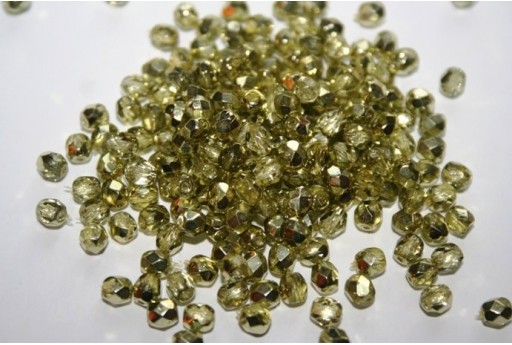 Perline Mezzi Cristalli Coated-Yellow Green 4mm - 60pz