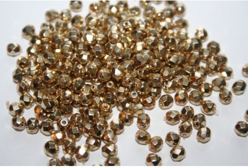 Perline Mezzi Cristalli Coated-Gold 4mm - 60pz