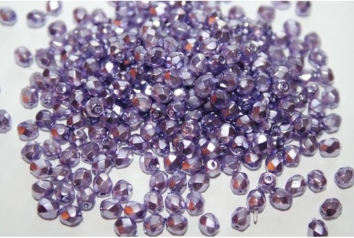 Perline Mezzi Cristalli Coated Purple 4mm - 60pz