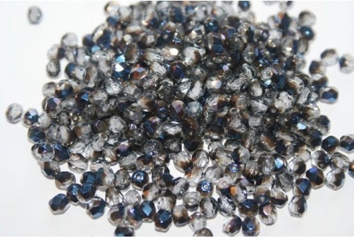 60 Perline Mezzi Cristalli 4mm Crystal Col.00030