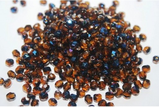 Perline Mezzi Cristalli Blue Iris-Dark Topaz 4mm - 60pz