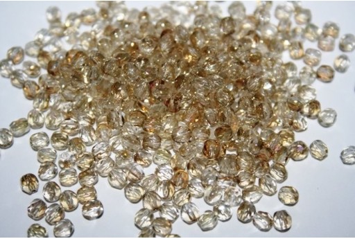 60 Perline Mezzi Cristalli 4mm Crystal Col.00030