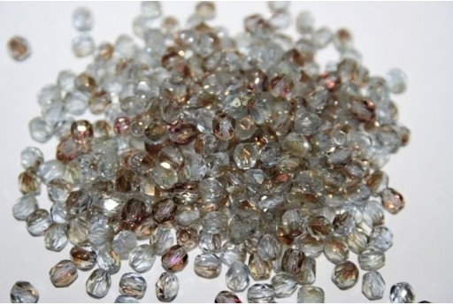 60 Perline Mezzi Cristalli 4mm Crystal Col.00030