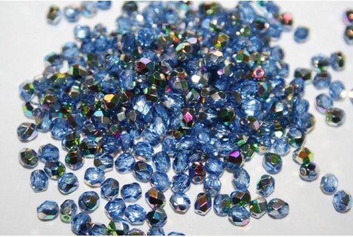 60 Perline Mezzi Cristalli 4mm Crystal Col.00030