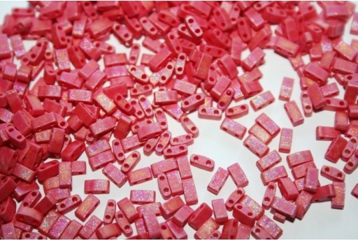 Perline Miyuki Half Tila 1/2 Cut Matte Opaque Red AB 2,5x5mm - 5gr