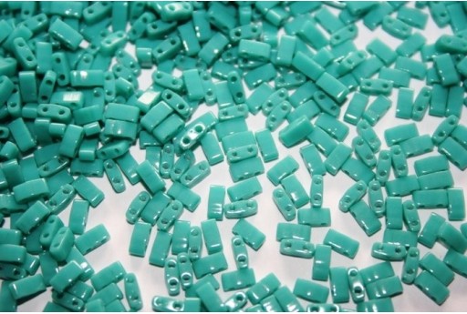 Perline Miyuki Half Tila 1/2 Cut Opaque Turquoise-Green 2,5x5mm - 5gr