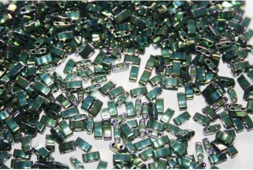 Perline Miyuki Half Tila 1/2 Cut Metallic Green Iris 2,5x5mm - 5gr