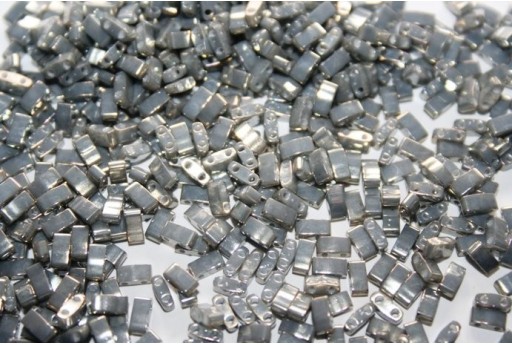 Perline Miyuki Half Tila 1/2 Cut Galvanized Grey Luster 2,5x5mm - 5gr