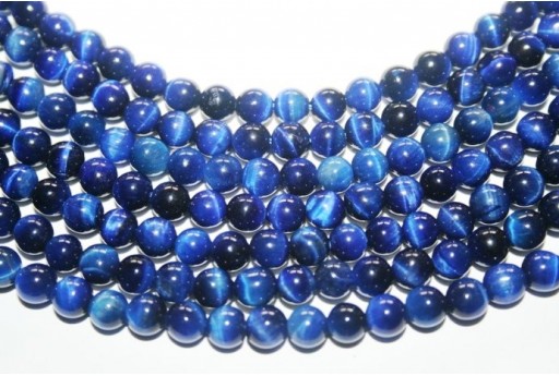 Tiger's Eye Round Bead Strand Blue 6mm - 62pcs