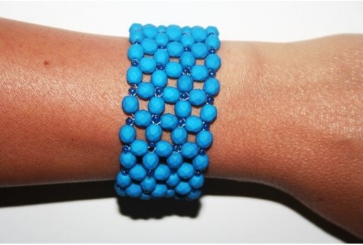 Kit Bracciale Mezzi Cristalli Neon-Blue 6mm BR010