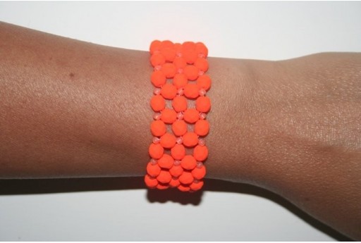 Kit Bracciale Mezzi Cristalli Neon-Orange 6mm BR011