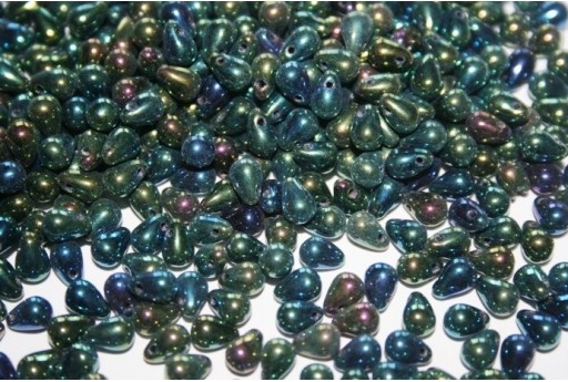 Perline Drops 4x6mm, 10gr, Iris Green Col.21455JT