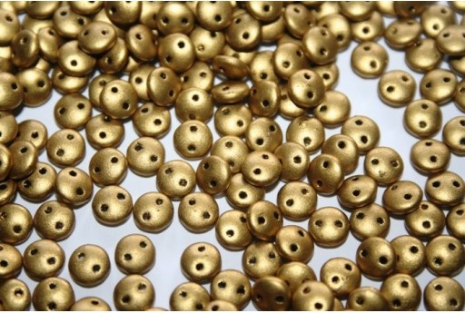 Perline Lentil CzechMates 6mm, 50Pz., Matte Metallic Aztec Gold Col.K0172JT