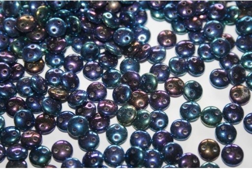 Perline Lentil CzechMates 6mm, 50Pz., Iris Blue Col.21435JT