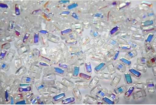 50 Perline Bricks CzechMates 3x6mm Crystal Col.00030