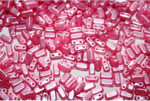 Perline Bricks CzechMates 3x6mm, 50Pz., Pink Pearl Col.25008AL