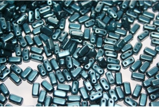 Perline Bricks CzechMates 3x6mm, 50Pz., Dark Turquoise Pearl Col.25033AL