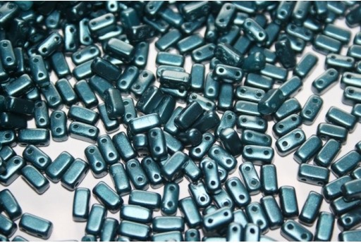 Perline Bricks CzechMates 3x6mm, 50Pz., Dark Turquoise Pearl Col.25033AL