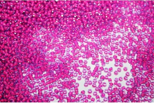 Perline Toho Round Rocailles 11/0, 10gr. Luminous Sapphire/Neon Pink Lined Col.980