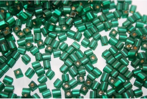 Perline Miyuki CuboMatte Silver Lined Emerald 4x4mm - 10gr