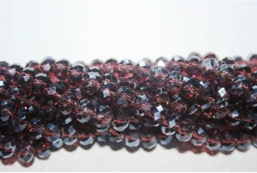 Chinese Crystal Beads Faceted Rondelle Violet 6x4mm - 90pz