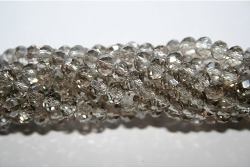 Chinese Crystal Beads Faceted Rondelle Light Grey 6x4mm - 90pcs