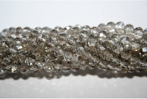 Chinese Crystal Beads Faceted Rondelle Light Grey 6x4mm - 90pcs