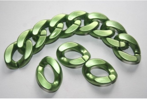 Anelli Acrilico Verde 23x18mm - 24pz