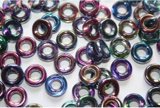 Perline Glass Rings 9mm, 15Pz., Magic Blue Col.95100