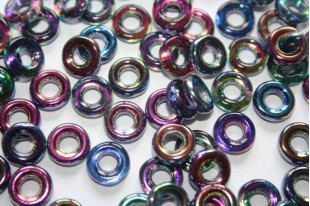 Perline Glass Rings 9mm, 15Pz., Magic Blue Col.95100