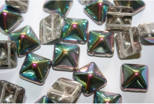 20 Perline Pyramid 6x6mm Lila Vega Luster Col.15726