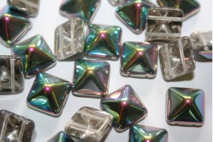 Perline Pyramid 12X12mm, 5Pz., Crystal Vitrail Col.28101