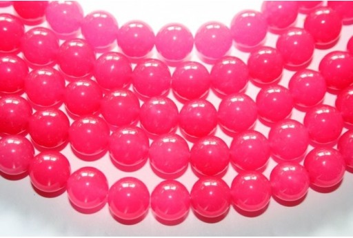 Filo 32 Pietre Giada Rosa Fragola Sfera 12mm GI269