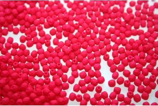 Perline Mezzi Cristalli Neon-Red 3mm - 60pz