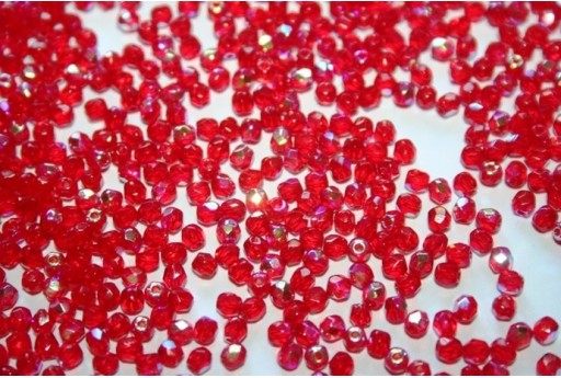 Perline Mezzi Cristalli Light Siam Ruby AB 3mm - 60pz