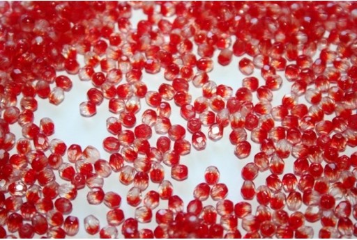 Perline Mezzi Cristalli Crystal/Siam Ruby 3mm - 60pz