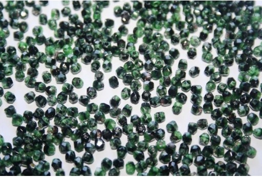 Perline Mezzi Cristalli Green W/Black 3mm - 60pz