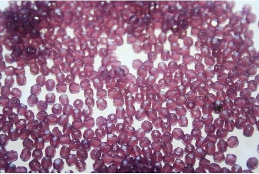 Perline Mezzi Cristalli Dark Milky Amethyst 3mm - 60pz