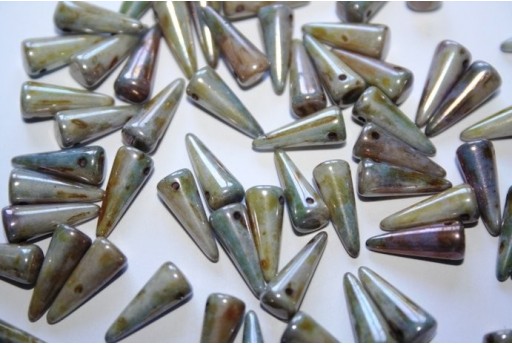 30 Perline Spikes 4x10mm Matte Metallic Flax Col.K0171JT