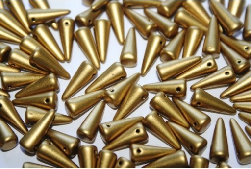 30 Perline Spikes 4x10mm Matte Metallic Flax Col.K0171JT