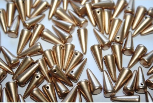 30 Perline Spikes 4x10mm Matte Metallic Flax Col.K0171JT