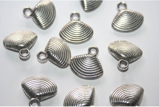 Pendenti Argento Tibetano Conchiglia 12x17mm - 6pz