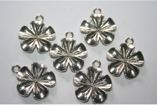 Pendenti Argento Tibetano Fiore 23x20mm - 6pz